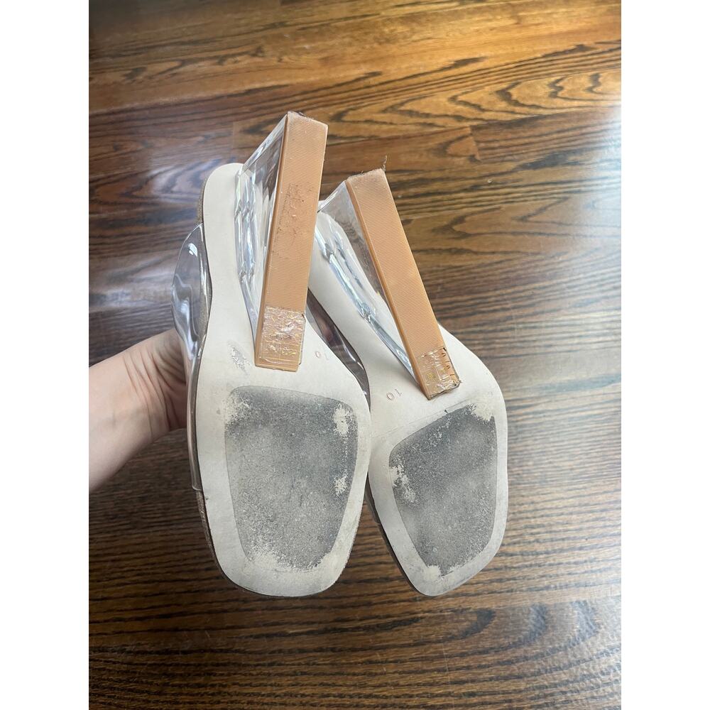 Jeffrey Campbell Acetate Vinyl Lucite Wedge Slide Sandals Sz. 10 - Picture 3 of 6